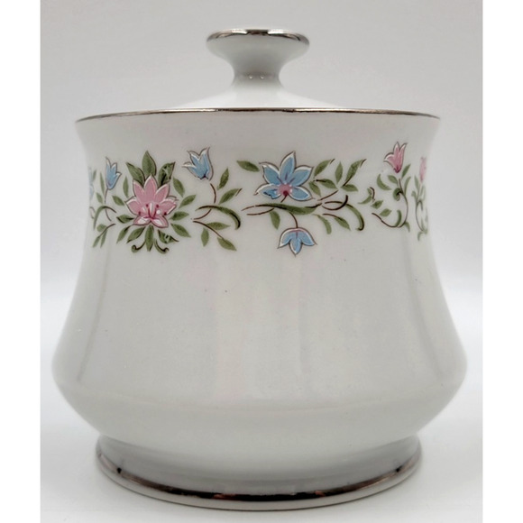 Cotillion Eileen 3693 Sugar Bowl Floral Silver Trim Japan 1960 - 1970's - Picture 3 of 10